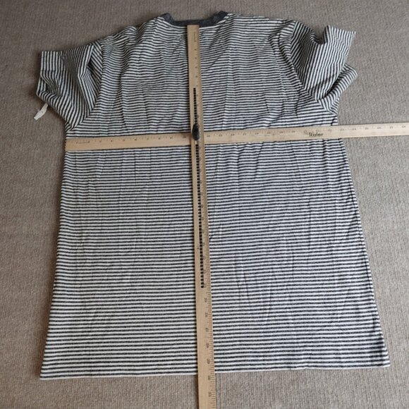 Psycho Bunny Shirt XL / 7 White Gray Striped Chest Pocket NEW - Picture 6 of 8